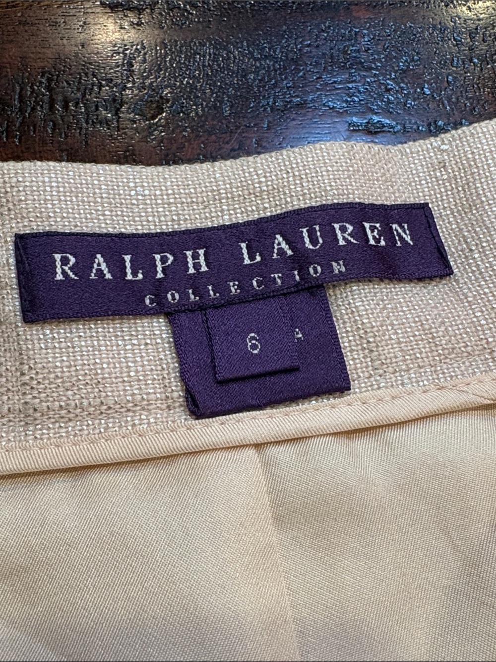 Vintage Ralph Lauren Collection Light Pink Linen Pencil Skirt size 6 - Picture 8 of 13